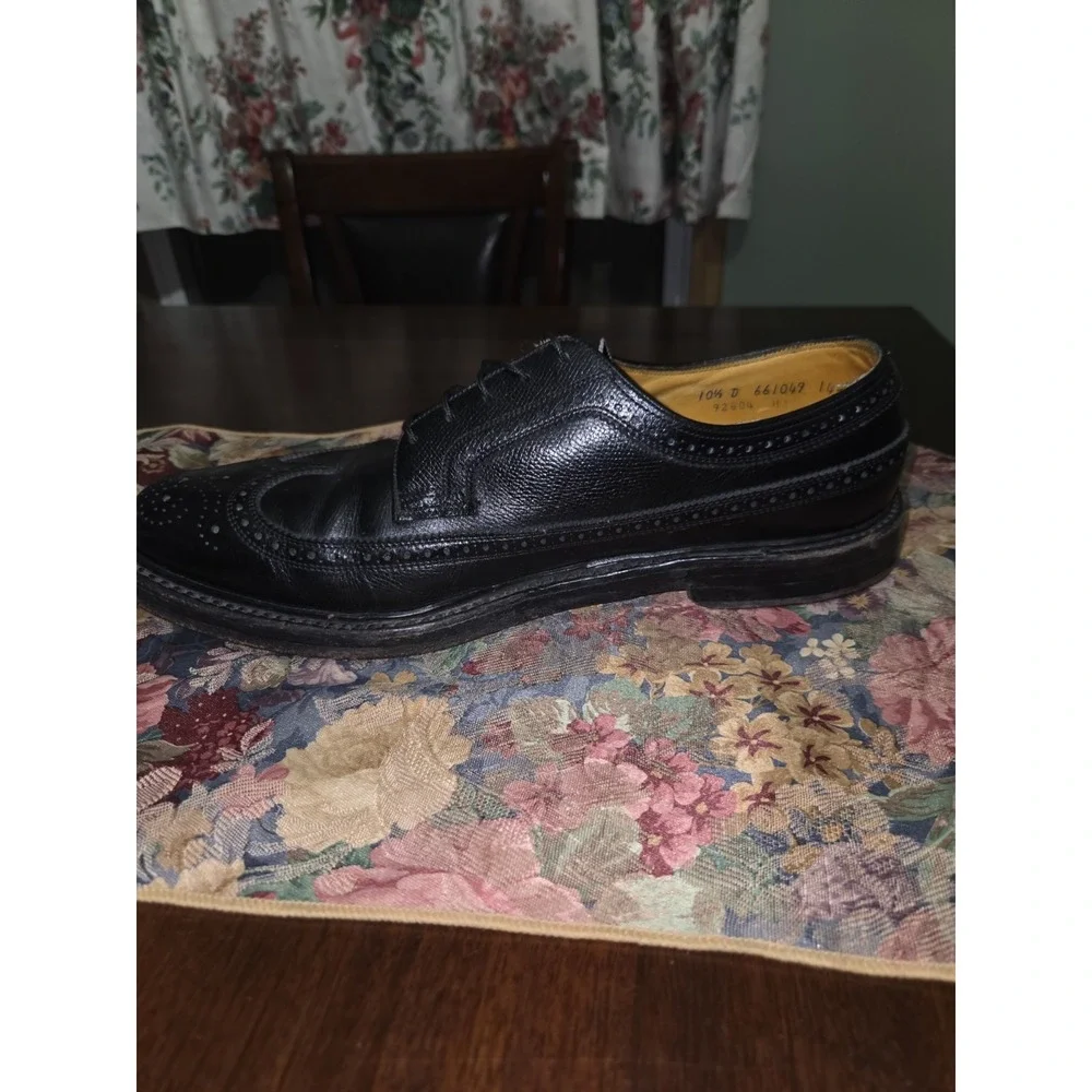 Vintage Florsheim Imperial Kenmoor 92604 Black Pebble Grain Longwing 10.5 D 1971